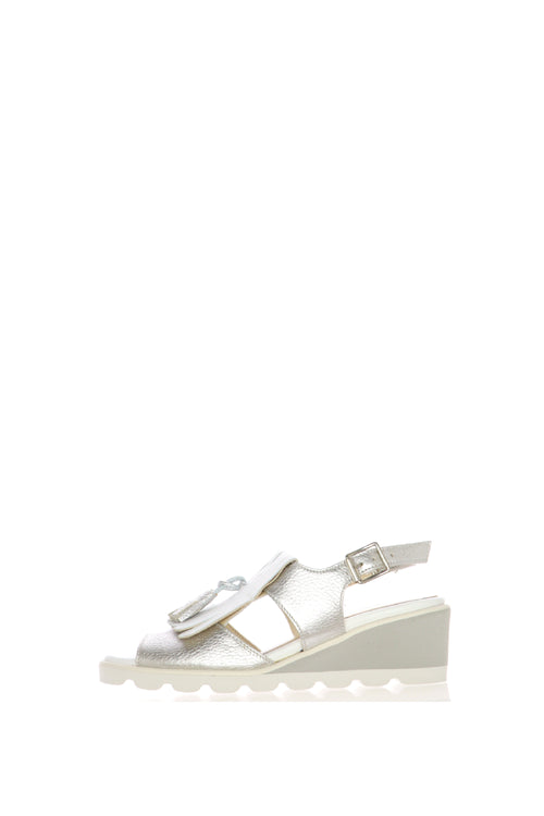 Sandalo con zeppa casual e accessorio frangia. Scolaro - 1