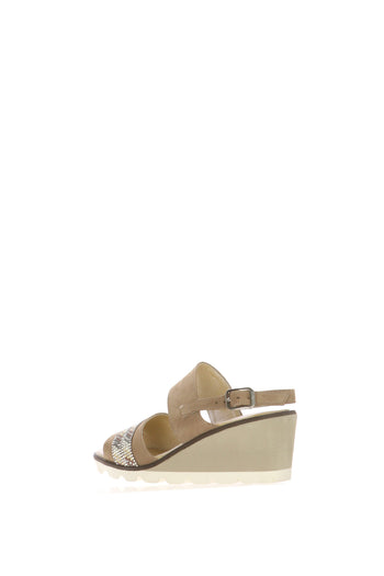 Sandalo due fasce con zeppa micro numeri piccoli Ice - 3