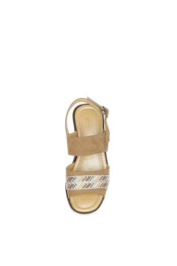 Sandalo due fasce con zeppa micro numeri piccoli Ice - 5
