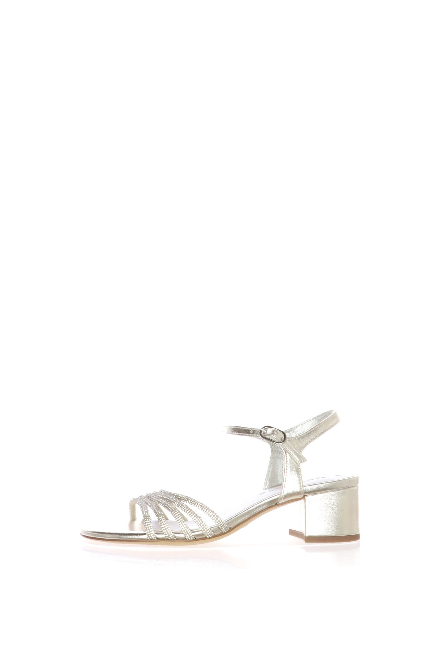 Sandalo elegante argento con strass cinturino a caviglia Tamaris