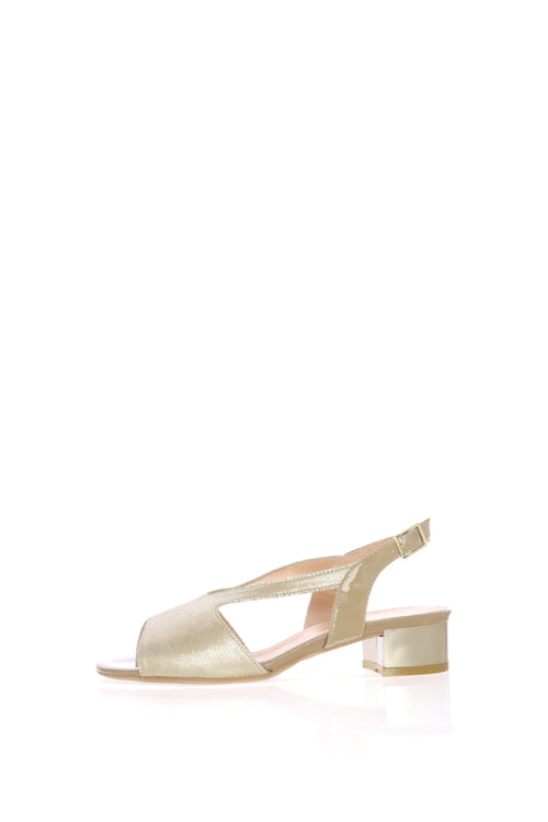Sandalo elegante in camoscio beige con tacco basso Soffice Sogno - 1