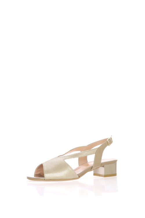 Sandalo elegante in camoscio beige con tacco basso Soffice Sogno - 2