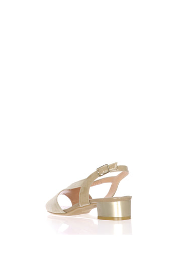 Sandalo elegante in camoscio beige con tacco basso Soffice Sogno - 5