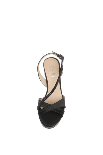 Sandalo elegante in raso nero con tubo luminoso a colore I am & accessories - 4