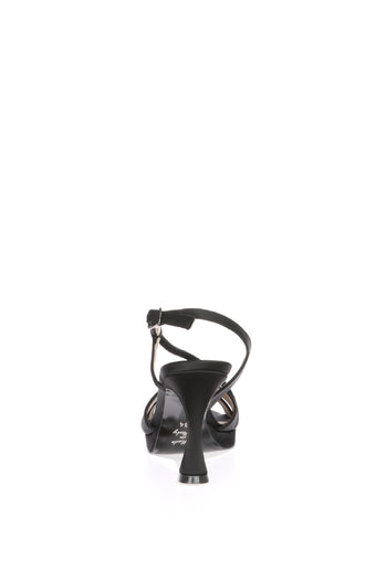 Sandalo elegante in raso nero con tubo luminoso a colore I am & accessories - 6