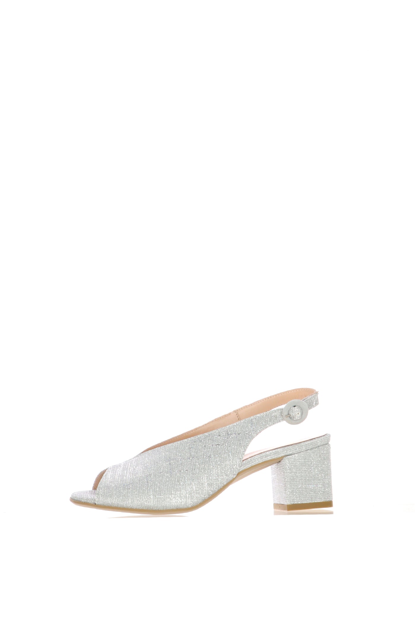 Sandalo elegante platino e argnto tacco basso