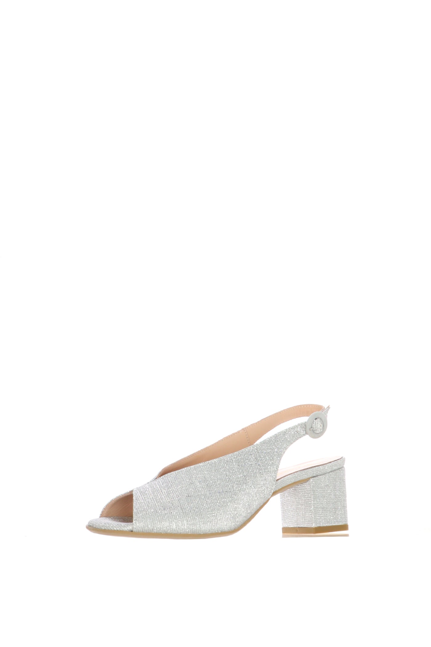 Sandalo elegante platino e argnto tacco basso 2