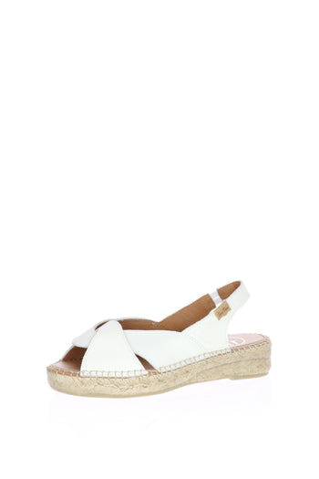Sandalo espadrillas in pelle bianco - 4