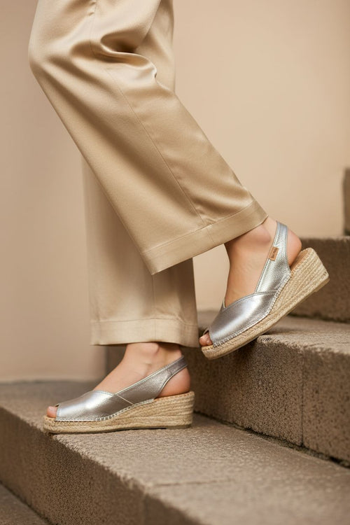 Sandalo espadrillas in pelle bronzo - 2