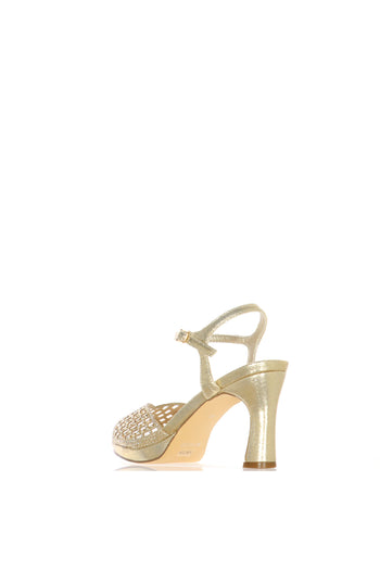 Sandalo gioiello argento e platino con braccialino a caviglia - 6