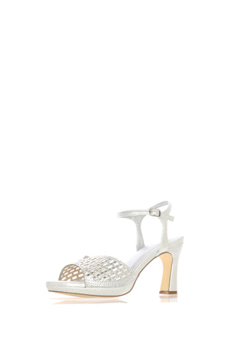 Sandalo gioiello argento e platino con braccialino a caviglia - 3
