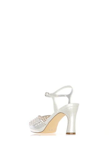 Sandalo gioiello argento e platino con braccialino a caviglia - 5