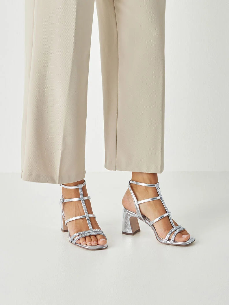 Sandalo gioiello con tacco midi scultoreo 2