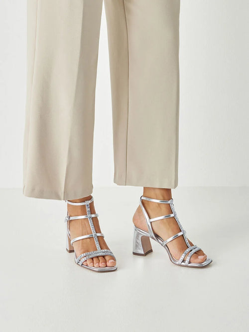 Sandalo gioiello con tacco midi scultoreo - 2
