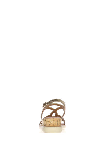 Sandalo gioiello con zeppa in sughero rose gold - 6