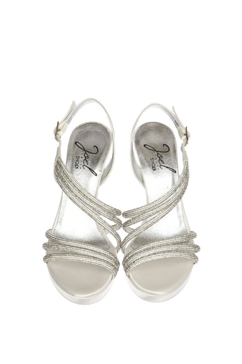 Sandalo gioiello sposa raso e Swarovski Joel - 11
