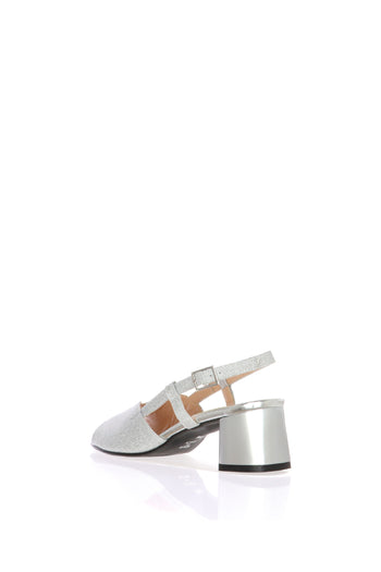 Sandalo glitterato platino e argento  con tacco basso Soffice Sogno - 7