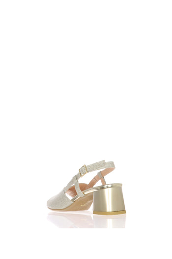 Sandalo glitterato platino e argento  con tacco basso Soffice Sogno - 9