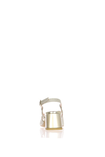 Sandalo glitterato platino e argento  con tacco basso Soffice Sogno - 11