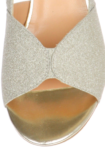 Sandalo glitterato platino e argento  con tacco basso Soffice Sogno - 5