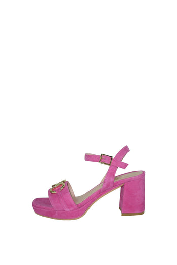 Sandalo in camoscio fucsia con tacco largo Soffice Sogno - 3