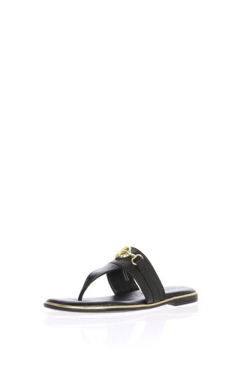 Sandalo infradito in pelle nero o platino Tamaris - 9
