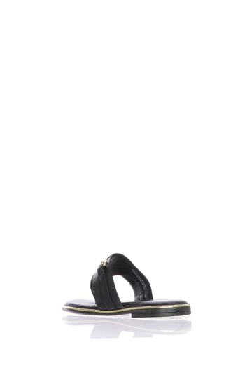 Sandalo infradito in pelle nero o platino Tamaris - 10