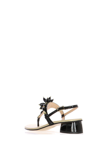 Sandalo infradito in vernice nera con accessorio Soffice Sogno - 5