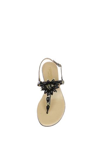 Sandalo infradito in vernice nera con accessorio Soffice Sogno - 4