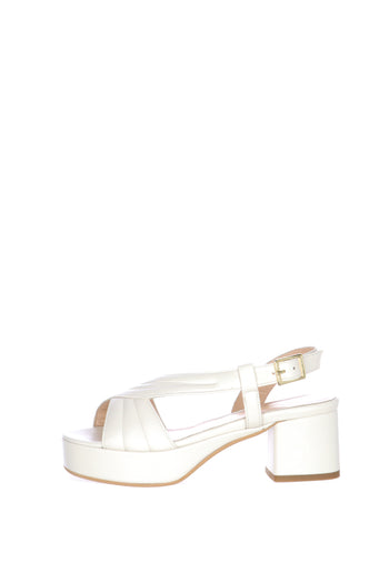 Sandalo in nappa beige con tacco largo Soffice Sogno - 3