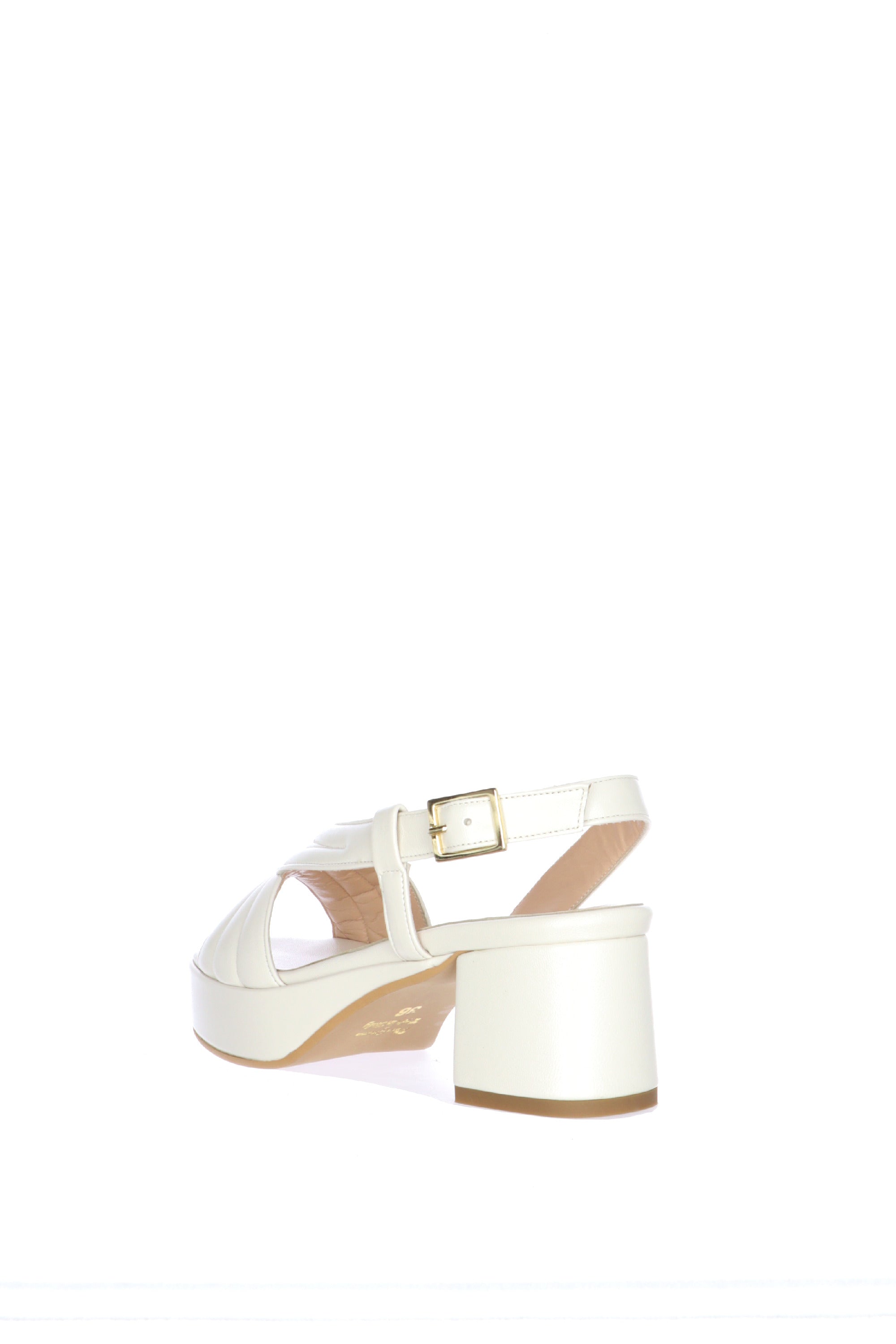 Sandalo in nappa beige con tacco largo Soffice Sogno