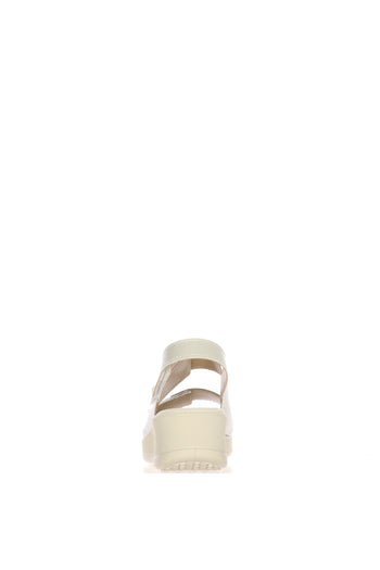 Sandalo in pelle  beige con strappi  plantare estraibile - 6