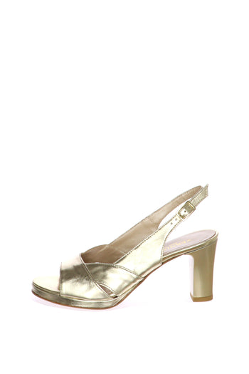 Sandalo in pelle e glitter con tacco medio Soffice Sogno - 3