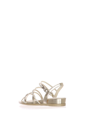 Sandalo in pelle laminata con strass zeppa bassa Tamaris - 5