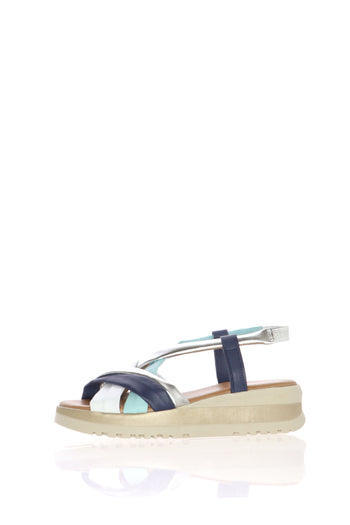Sandalo in pelle morbisa zeppa bassa Cinzia Soft - 4