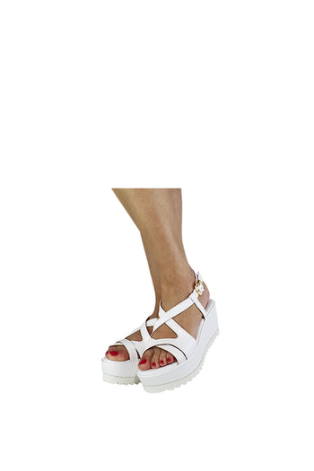 Sandalo in pelle nappa bianco dal 33 al 45 Sandra Calzature - 3
