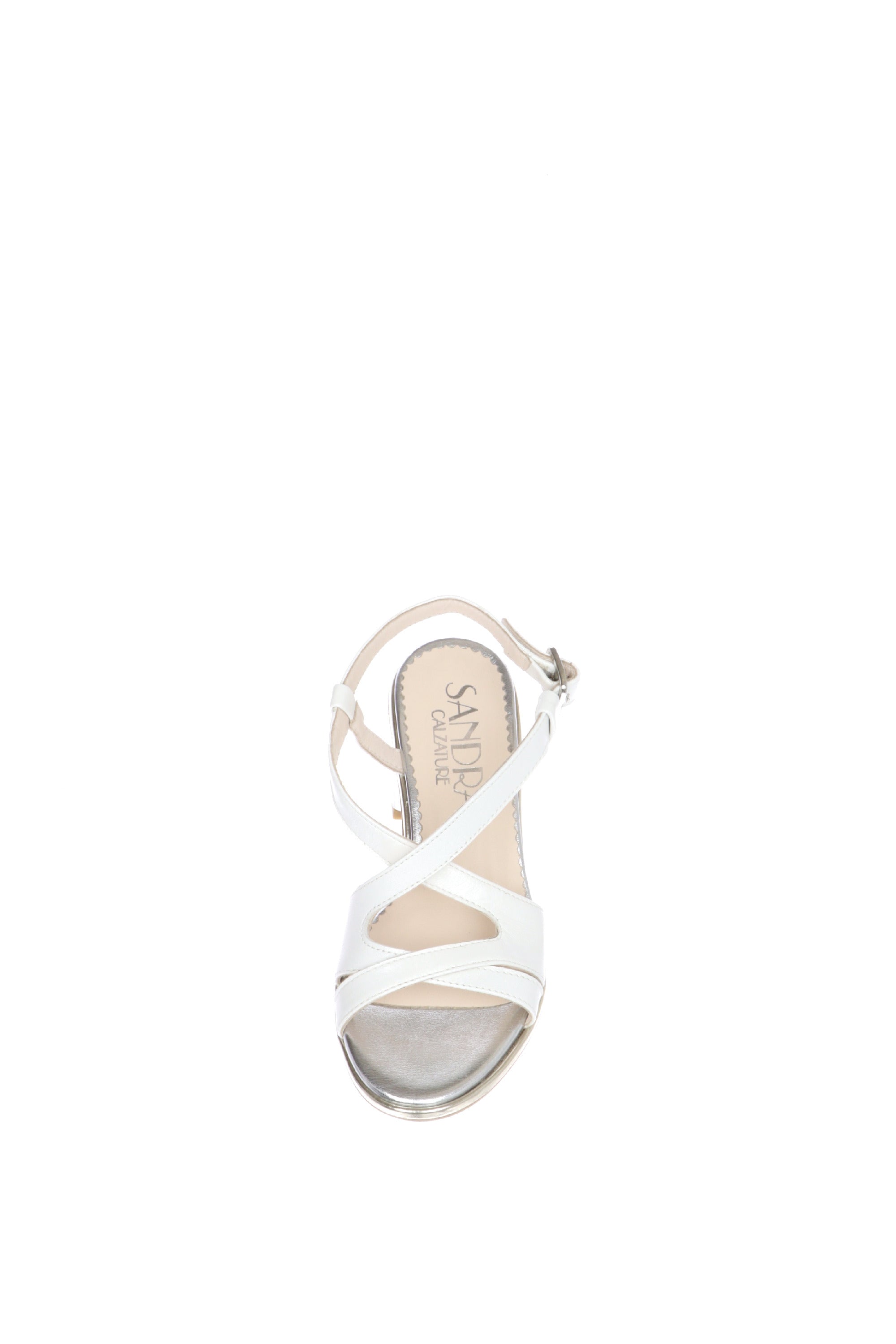 Sandalo in pelle nappa bianco tacco 5 Sandra Calzature 474T5LN