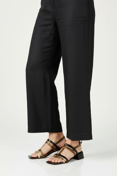 Sandalo in pelle nera e bronzo con tacco basso Cinzia Soft - 2