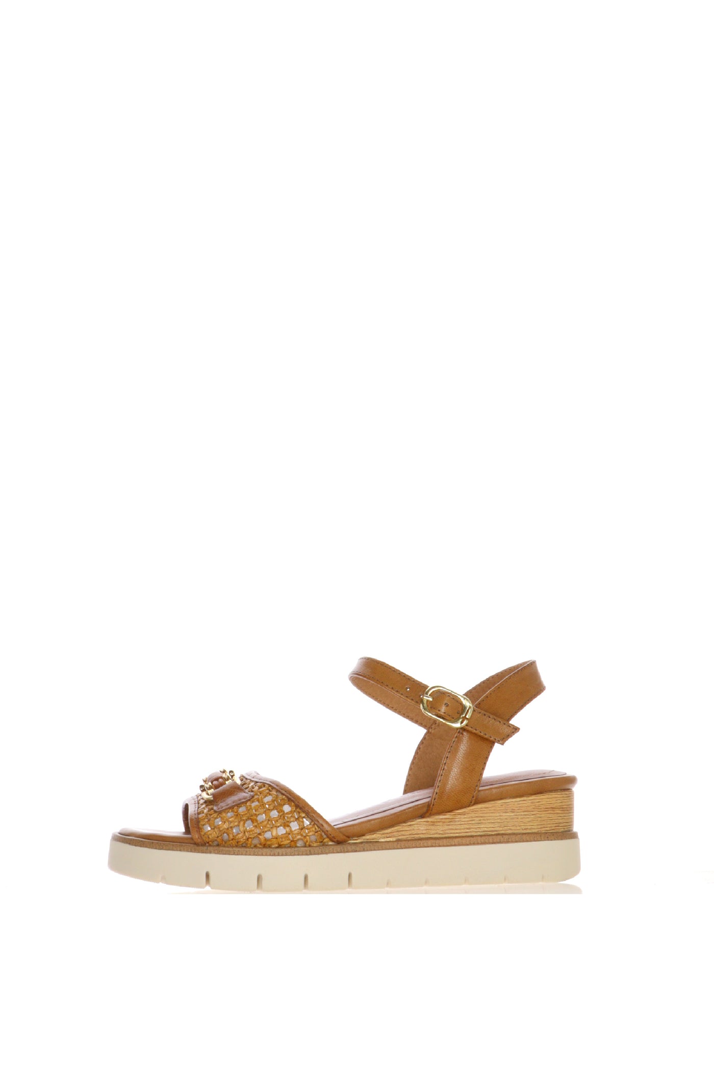 Sandalo in rafia con platform