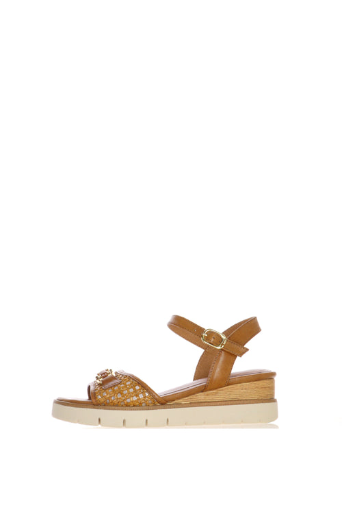 Sandalo in rafia con platform - 1