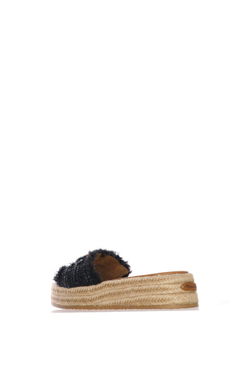 Sandalo in rafia con gioello platform - 7