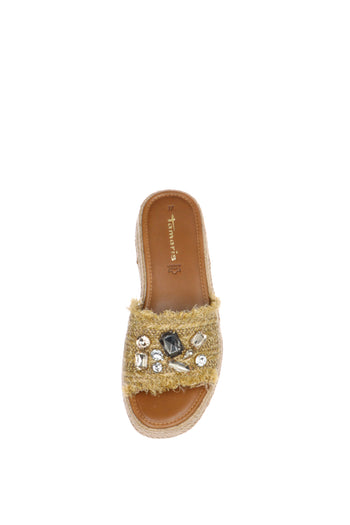 Sandalo in rafia con gioello platform - 8