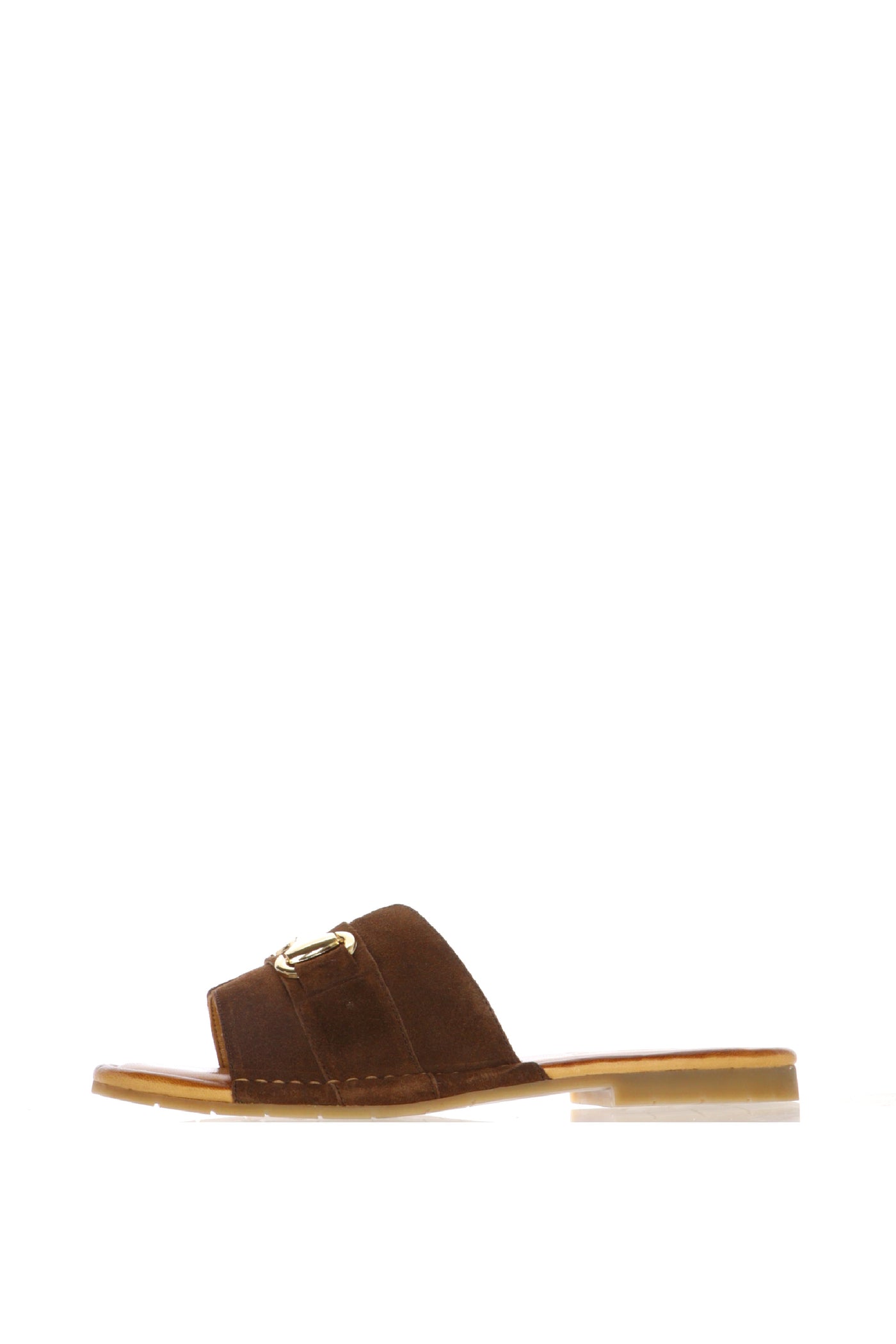 Sandalo mules con fascia in camoscio con fibbia