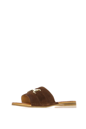 Sandalo mules con fascia in camoscio con fibbia - 3