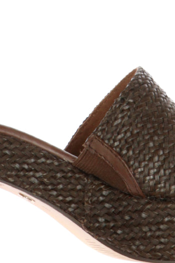Sandalo mules con trama  intrecciata marrone - 4