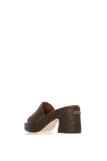 Sandalo mules con trama  intrecciata marrone - 3