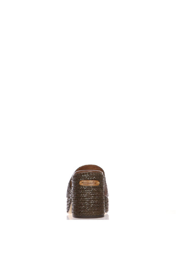 Sandalo mules con trama  intrecciata marrone - 5