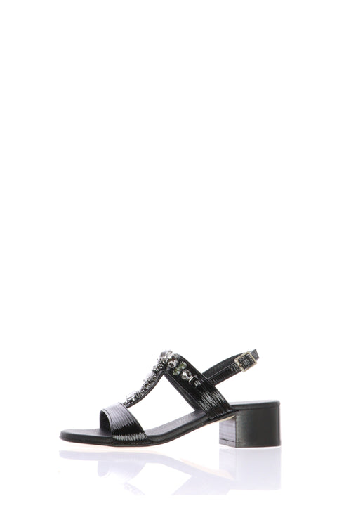 Sandalo nero elegante tacco basso n 33 34 donna Sandra Calzature - 1