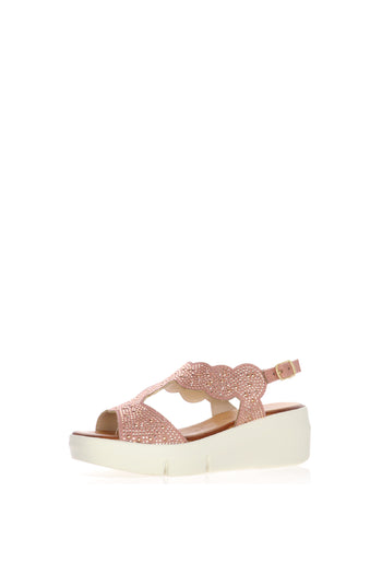 Sandalo rosa con strass Melluso - 5