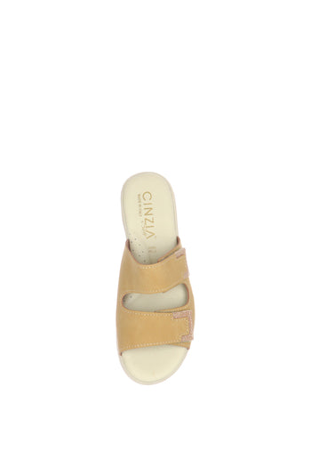 Sandalo scalzato beige con strappi  plantare estraibile - 5